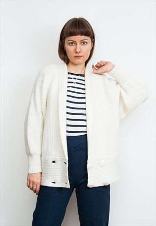 VINTAGE 80S SOFT WHITE CARDIGAN