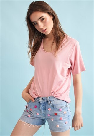 90'S RETRO MINIMALIST PASTEL STRETCH OVERSIZED TOP