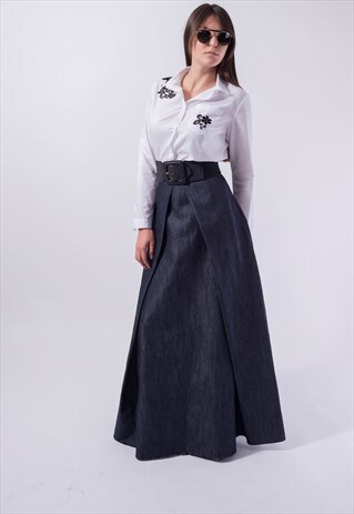 DENIM DRESS DENIM SKIRT CASUAL LONG DRESS F1832