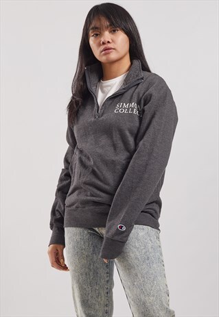 VINTAGE CHAMPION SIMMONS COLLEGE 1/4 ZIP SWEATSHIRT
