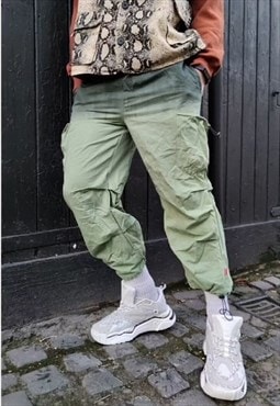 Tie-dye joggers beam Cargo y2k overalls in green