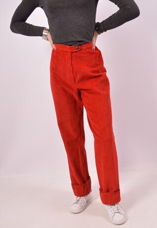 VINTAGE FILA CORDUROY TROUSERS RED