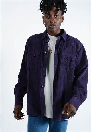 VINTAGE CORDUROY SHIRT IN PURPLE.