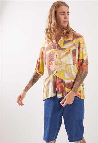 VINTAGE PATTERNED FESTIVAL SHORT SLEEVE SHIRT