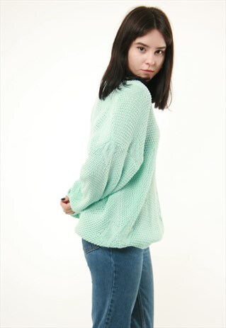 BENETTON ITALIAN CROCHET KNITTED JUMPER SWEATER PULLOVER 217