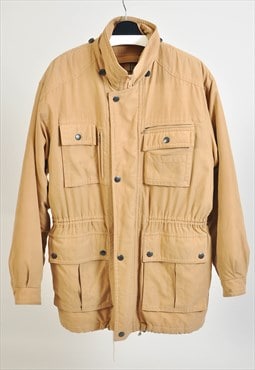 Vintage 90s lined parka coat in beige