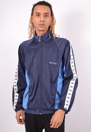 VINTAGE KAPPA TRACKSUIT TOP JACKET BLUE