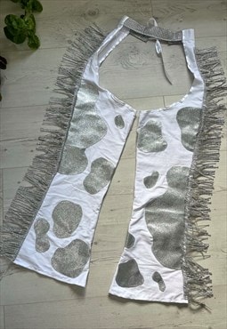 Handmade sparkly space cowgirl halloween cow chaps