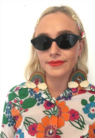 VINTAGE CLASSIC BLACK CAT EYE SUNGLASSES