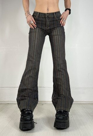 Vintage Y2k Jeans Pinstripe Bootcut Flares 90s Bratz 