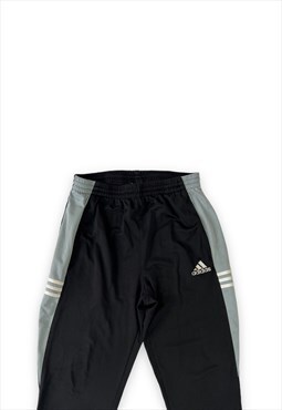 Mens Vintage Adidas joggers black grey tracksuit bottoms