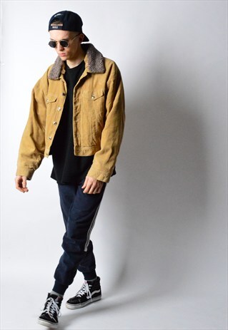 VINTAGE 80S CAMEL CORDUROY CROPPED JACKET