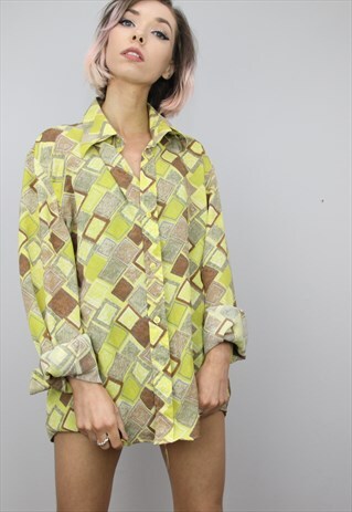 VINTAGE 80S/90S OVERSIZED PATTERNED SHIRT