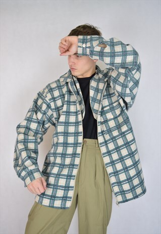VINTAGE TWO COLOUR CHECKERED FLEECE SWEATSHIRT