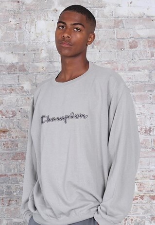 VINTAGE CHAMPION LOGO SWEATSHIRT GREY