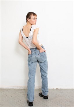 Vintage Levis 501 Jeans Straight Blue Denim Streetwear Y2K