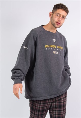 REEBOK SWEATSHIRT NFL BALTIMORE RAVENS AMERICAN FOOTBALL