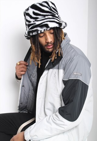 VINTAGE CHAMPION PADDED SKI COAT WHITE