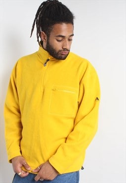 Vintage 90's Bold 1/4 Zip Fleece Sweatshirt Yellow