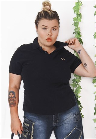 FRED PERRY POLO SHIRT BLACK GOLD MOD INDIE