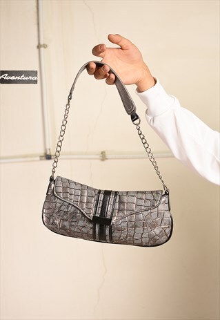 VINTAGE Y2K MINIMALIST LEATHER SNAKE PRINT MINI BAG