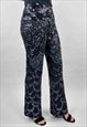 DE MARCO VLADIMIRO VINTAGE BLACK SHEER SEQUIN TROUSERS