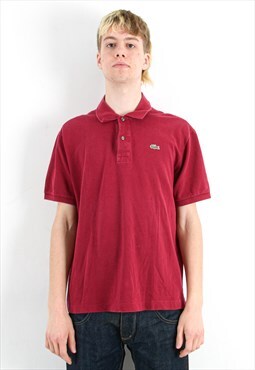 LACOSTE 2XL Men's Vintage Red Polo Shirt Short Sleeved Tee R