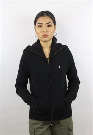 VINTAGE RALPH LAUREN HIGH-COLLAR BLACK JUMPER
