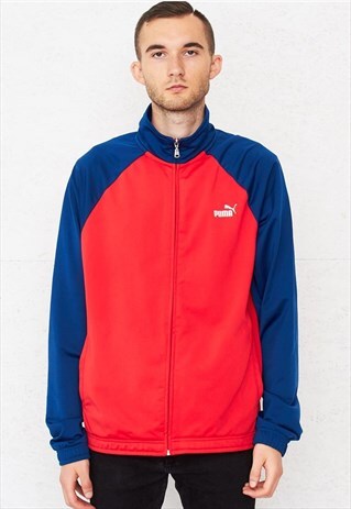 VINTAGE RED BLUE PUMA TRACK JACKET
