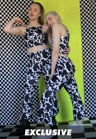 EXCLUSIVE COW PRINT FLARE CO-ORD