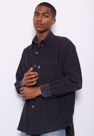 VINTAGE LEVIS CORDUROY SHIRT NAVY BLUE