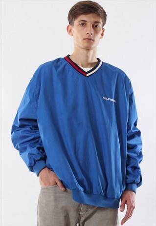VINTAGE TOMMY HILFIGER PULLOVER WINDBREAKER 90S BLUE