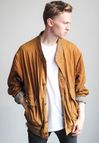 VINTAGE OVERSIZED SUEDE BOMBER JACKET