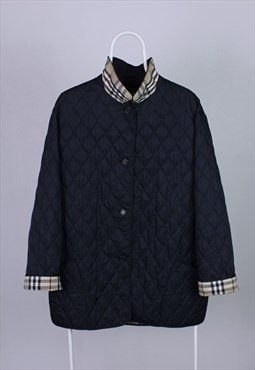 Burberry quilted jacket light full navy blue L