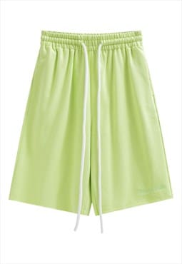 Green basketball shorts retro skater summer pants