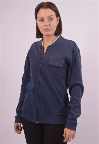 LEVI'S WOMENS VINTAGE CARDIGAN SWEATSHIRT LARGE BLUE 90S