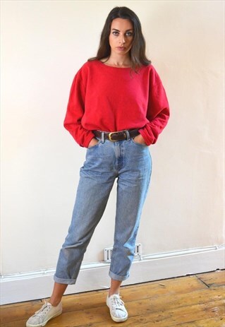 90S VINTAGE RED MINIMAL SWEATSHIRT