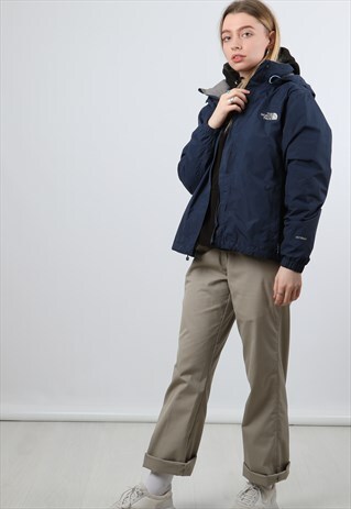 VINTAGE THE NORTH FACE SMALL NAVY WATERPROOF JACKET