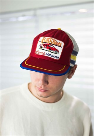 VINTAGE NASCAR TRUCKER HAT CAP LOGO 90S X 2.3