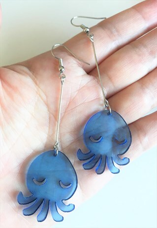 BLUE JELLYFISH EARRING