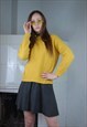 Vintage y2k rave baggy soft pullover jumper in cool yellow
