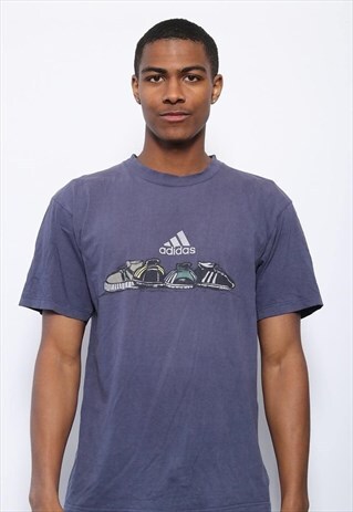 VINTAGE ADIDAS PRINT LOGO T-SHIRT BLUE