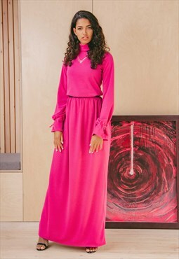 Pink recycled maxi skirt