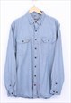 Vintage Carhartt Pocket Shirt Blue Long Sleeve Button Up 90s