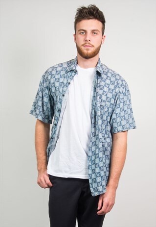VINTAGE 90'S PATTERN SHORT SLEEVE SHIRT