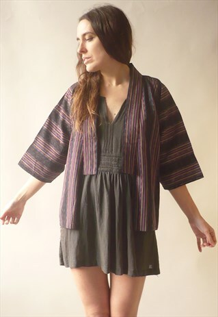 1970'S JAPANESE ANTIQUE COTTON WORKWEAR JACKET KIMONO