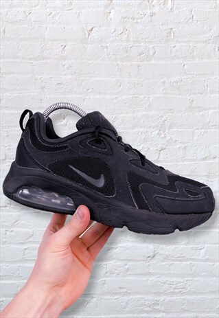 VINTAGE NIKE AIR MAX 200 TRIPLE BLACK WOMEN'S UK 6
