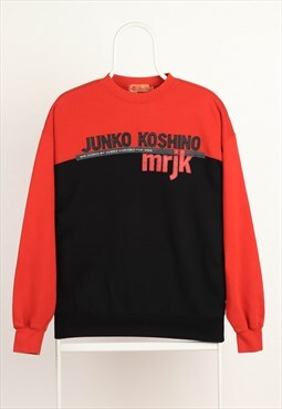Mr.Junko Koshino Vintage Script Crewneck Sweatshirt Red Blac