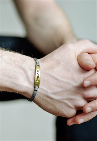 BRONZE DREAM PLAQUE BRACELET FOR MEN GREY YOGA MENS GIFT