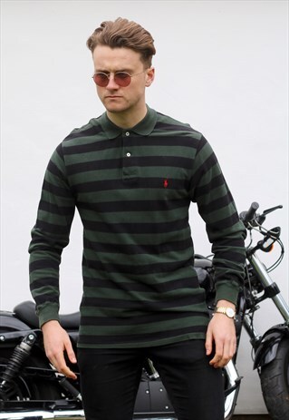RALPH LAUREN USA GRUNGE STRIPED RUGBY TOP